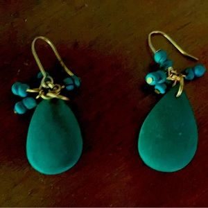 Beautiful teal colored earrings -pierced. Worn once.